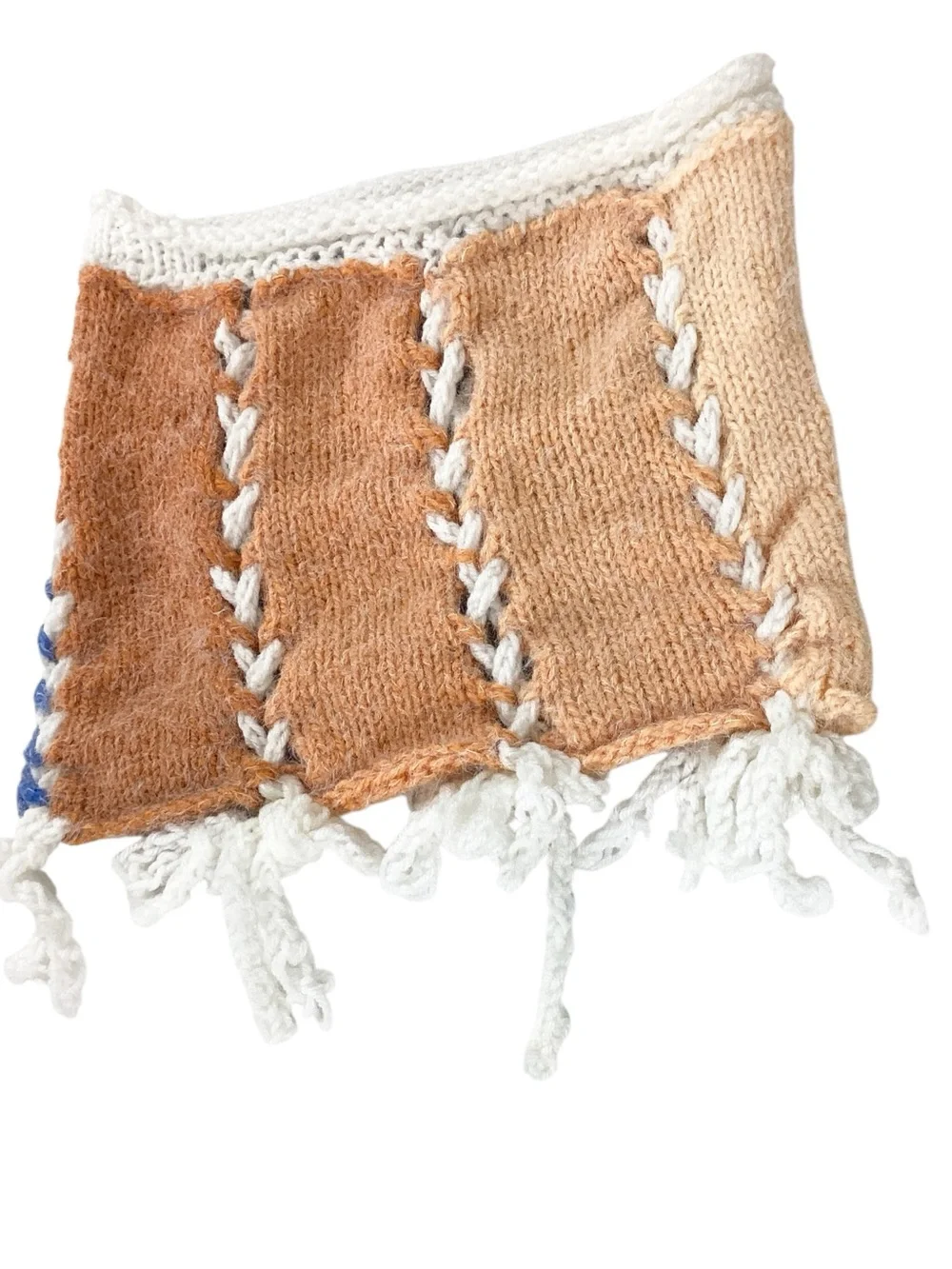 Melissa Knits Hand Knit Two Piece Tie Front Sweater & Mini Skirt Set Handmade